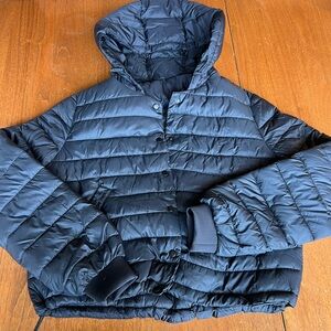 Zara Black Puffer Jacket with Hood